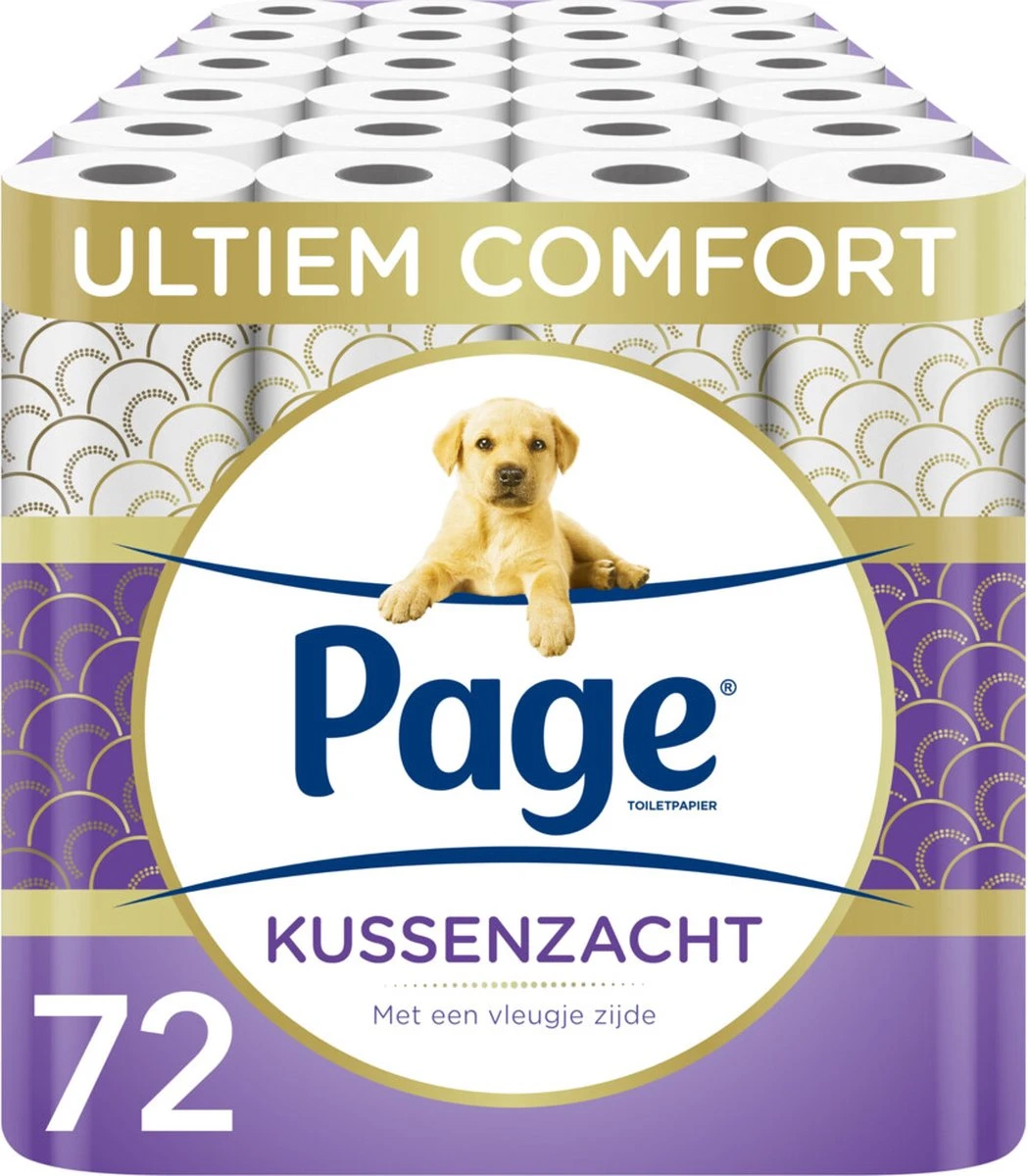 Page Toiletpapier - 72 Rollen - Kussenzacht Wc Papier (3-laags) - Voordeelverpakking 1 Page Toiletpapier - 72 Rollen - Kussenzacht Wc Papier (3-laags) - Voordeelverpakking