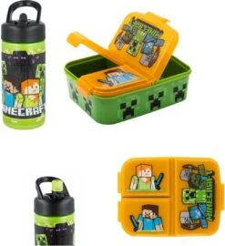 Star Minecraft Multi Brooddoos/ Broodtrommel + Drinkfles 400 Ml