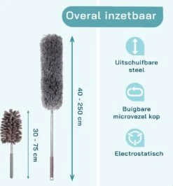 ForDig 7-Delige Plumeau Set - Duster Met Telescoopsteel Uitschuifbaar Tot 250 Cm - Inclusief Ragebol / Voegenborstel / Microvezel Doek / Chenille Borstel - Wasbaar - 360 Graden Draaibaar 16 ForDig 7-Delige Plumeau Set - Duster Met Telescoopsteel Uitschuifbaar Tot 250 Cm - Inclusief Ragebol / Voegenborstel / Microvezel Doek / Chenille Borstel - Wasbaar - 360 Graden Draaibaar -Dagelijkse Producten Winkel 1113x1200 3