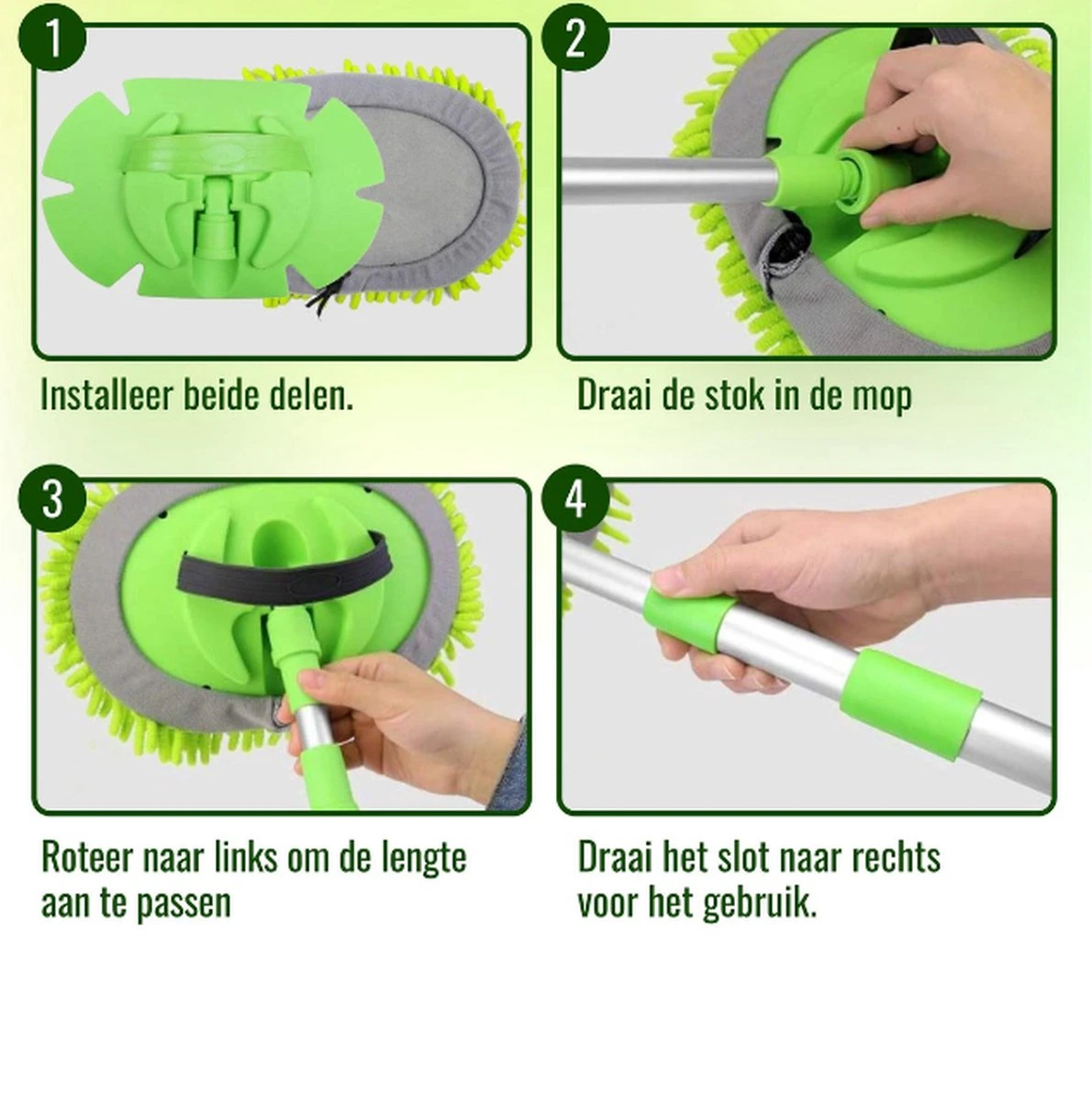 Merkloos Professionele Telescopische Wasborstel + Tonova Pen - Auto Schoonmaakborstel - Anti Slip - Auto, Caravan & Camper - Uitschuifbaar - Groen 6 Merkloos Professionele Telescopische Wasborstel + Tonova Pen - Auto Schoonmaakborstel - Anti Slip - Auto, Caravan & Camper - Uitschuifbaar - Groen - Afbeelding 6