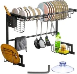 Afdruiprek Droger Zwart Voor Bestek Boven De Gootsteen 65 Cm X 29 Cm X 52 Cm -Dagelijkse Producten Winkel 1200x1154 2
