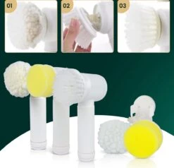 Apeiron Elektrische Schoonmaakborstel - Poetsmachine - Poliermachine - Schrobborstel - Handborstel - Werkborstel - Schrobber - Boorborstel - Wasborstel - Schoonmaakmiddelen - Reinigingsborstel - 3 Opzetstukken -Dagelijkse Producten Winkel 1200x1155 5