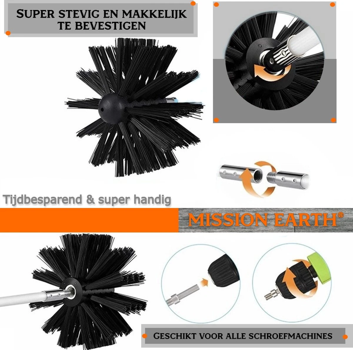 Schoorsteenveegset - 8 Meter - 2 Borstelkoppen - Professioneel - Schoorsteen Borstel - Veegkit - Haardset Voor Houtkachel - Flexibel - Schoorsteenveger - Pelletkachel Accessoires - Schoorsteen Reiniger - Geschikt Voor Boormachines 6 Schoorsteenveegset - 8 Meter - 2 Borstelkoppen - Professioneel - Schoorsteen Borstel - Veegkit - Haardset Voor Houtkachel - Flexibel - Schoorsteenveger - Pelletkachel Accessoires - Schoorsteen Reiniger - Geschikt Voor Boormachines - Afbeelding 6