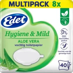 Uitgelichte producten 20 Edet Aloe Vera Vochtig Toiletpapier - 8 X 40 Stuks - Halfjaar Voorraad