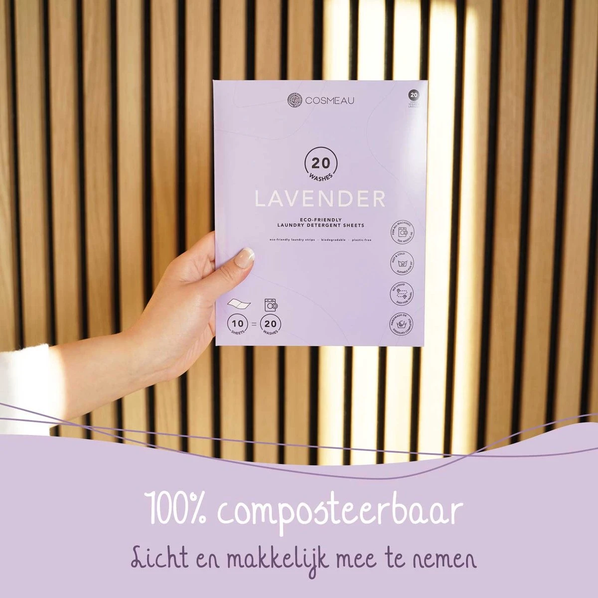 Cosmeau Wasstrips 20 Wasbeurten Lavendel Wasmiddel Wasvellen Wasdoekjes Detergent Sheets Eco Laundry Strips Proefpakket - Plasticvrij Biologisch 12 Cosmeau Wasstrips 20 Wasbeurten Lavendel Wasmiddel Wasvellen Wasdoekjes Detergent Sheets Eco Laundry Strips Proefpakket - Plasticvrij Biologisch - Afbeelding 12