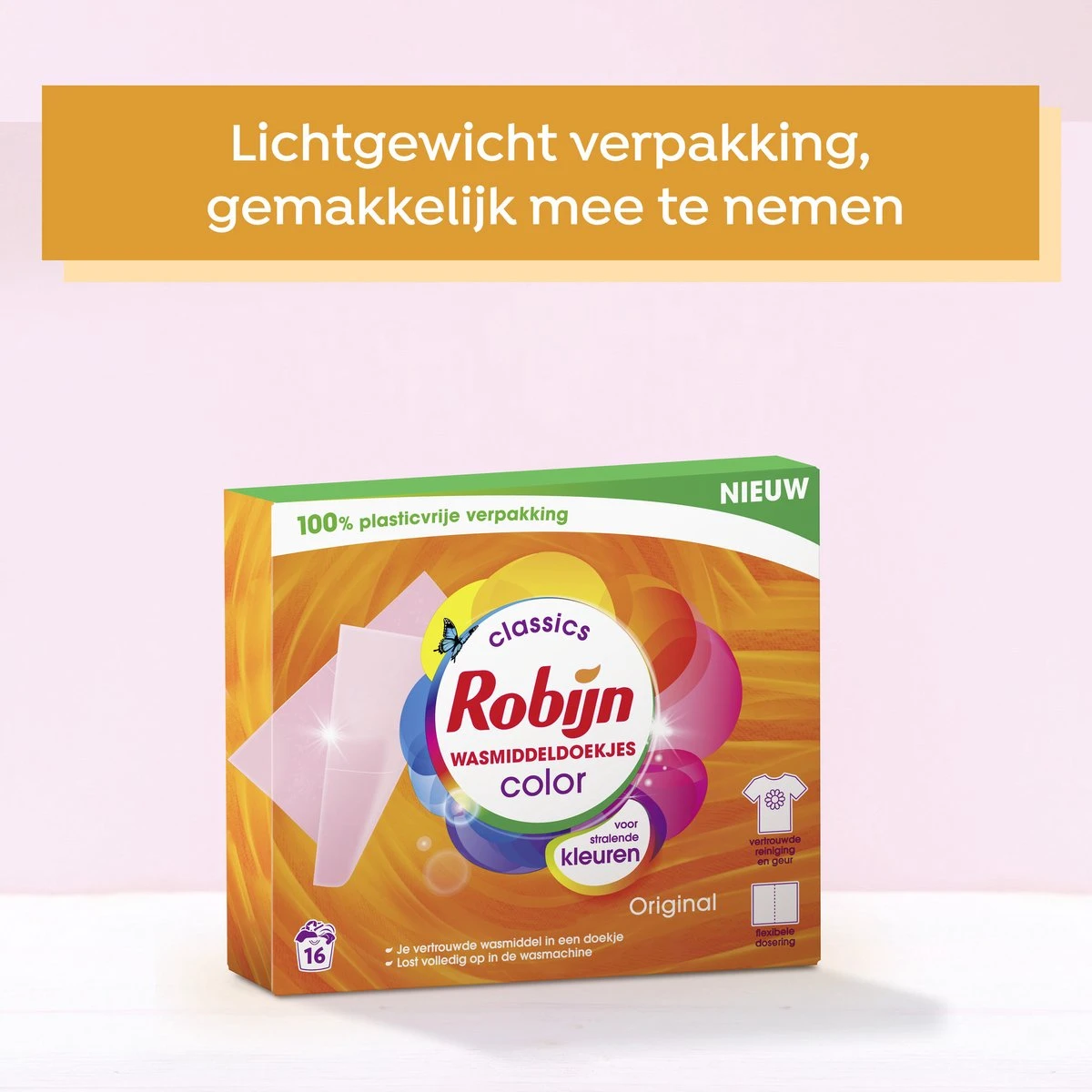Robijn Classics Color Wasmiddeldoekjes - 4 X 16 Wasstrips - Voordeelverpakking 5 Robijn Classics Color Wasmiddeldoekjes - 4 X 16 Wasstrips - Voordeelverpakking - Afbeelding 5