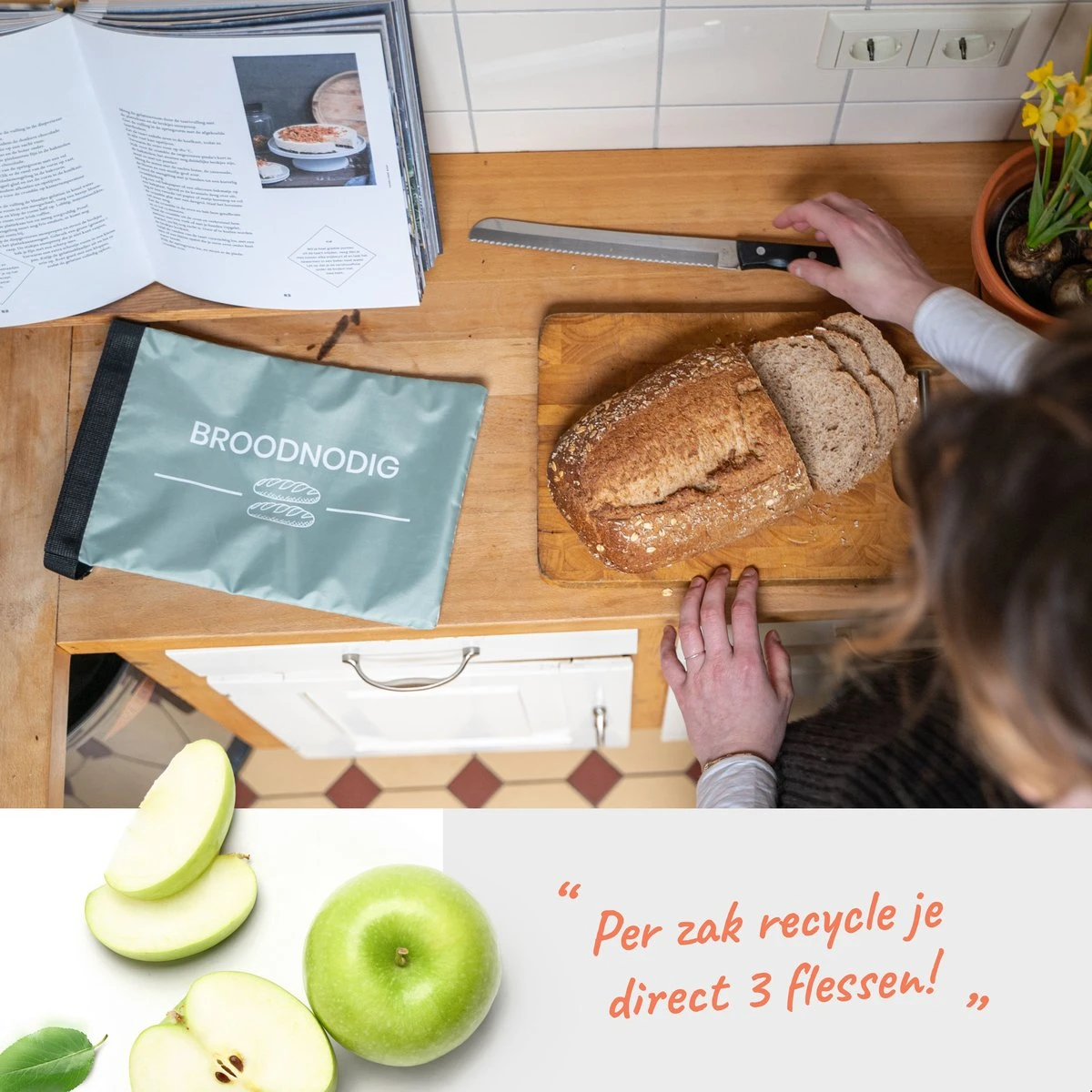 BROODNODIG® - Herbruikbare Boterhamzak - Van 100% Gerecyclede PET-flessen - Ideaal Als Diepvrieszakjes - Lunchzak - Herbruikbaar Boterhamzakje - Foodwrap - Lunchbox - 30x20cm - Pastel Groen 8 BROODNODIG® - Herbruikbare Boterhamzak - Van 100% Gerecyclede PET-flessen - Ideaal Als Diepvrieszakjes - Lunchzak - Herbruikbaar Boterhamzakje - Foodwrap - Lunchbox - 30x20cm - Pastel Groen - Afbeelding 8