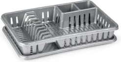 Antraciet Grijs Afdruiprek Met Lekbak 45 X 30 Cm - Keukenbenodigdheden - Afwassen/afdrogen - Afwasrekken - Afdruiprekken Met Lekbak