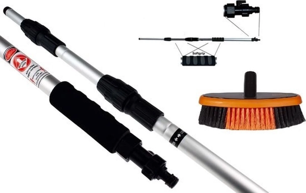 Zonnepanelen / Auto / Ramen Wassen Telescoopsteel Met Borstel Waterdoorlatende Wasborstel Met Telescopische Steel 4 Meter En Gardena Aansluiting / Wasborstel Met Uitschuifbare Telescoopsteel Met Waterdoorvoer 1 Zonnepanelen / Auto / Ramen Wassen Telescoopsteel Met Borstel Waterdoorlatende Wasborstel Met Telescopische Steel 4 Meter En Gardena Aansluiting / Wasborstel Met Uitschuifbare Telescoopsteel Met Waterdoorvoer