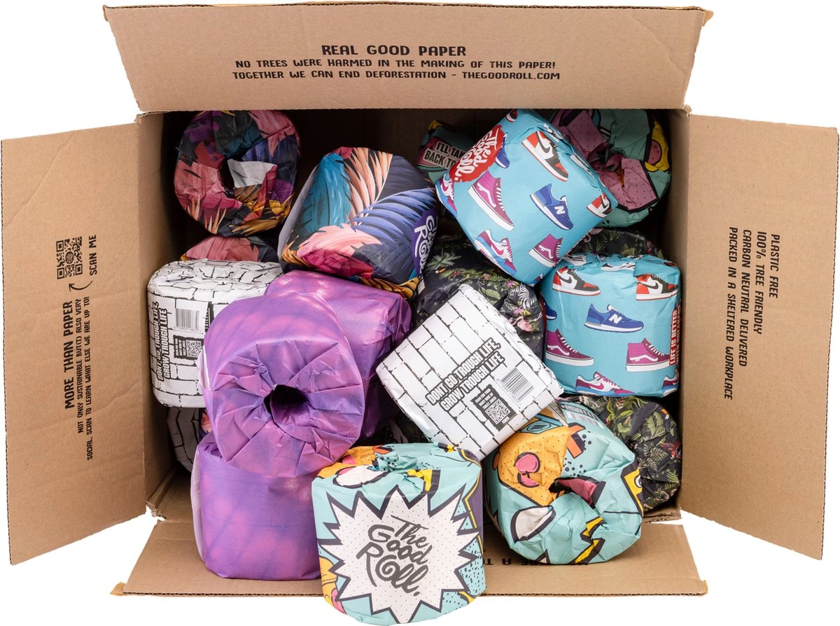 THE GOOD ROLL Toiletpapier 2-laags - 400 Vellen - 48 Stuks - The Cheerful Choice