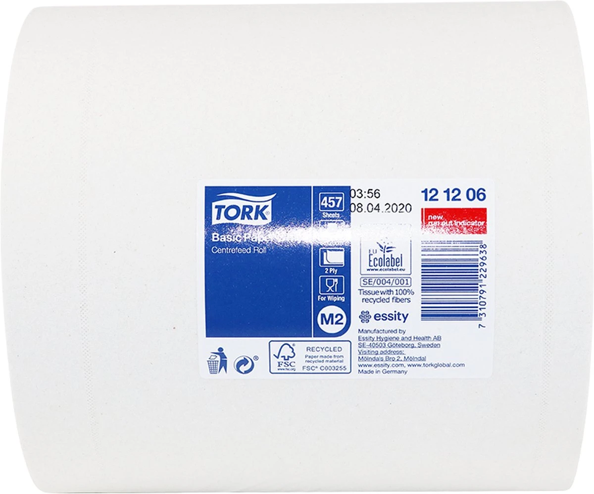Poetsrol Tork M2 121206 2-laags - 20cm X 160m - 6 Rollen 12 Poetsrol Tork M2 121206 2-laags - 20cm X 160m - 6 Rollen - Afbeelding 12