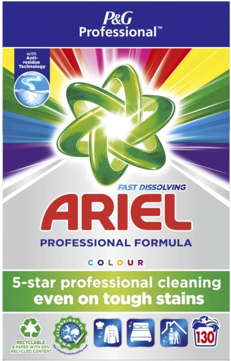 Ariel Professional Waspoeder Color - 8,45 Kg - 130 Wasbeurten 2 Ariel Professional Waspoeder Color - 8,45 Kg - 130 Wasbeurten - Afbeelding 2