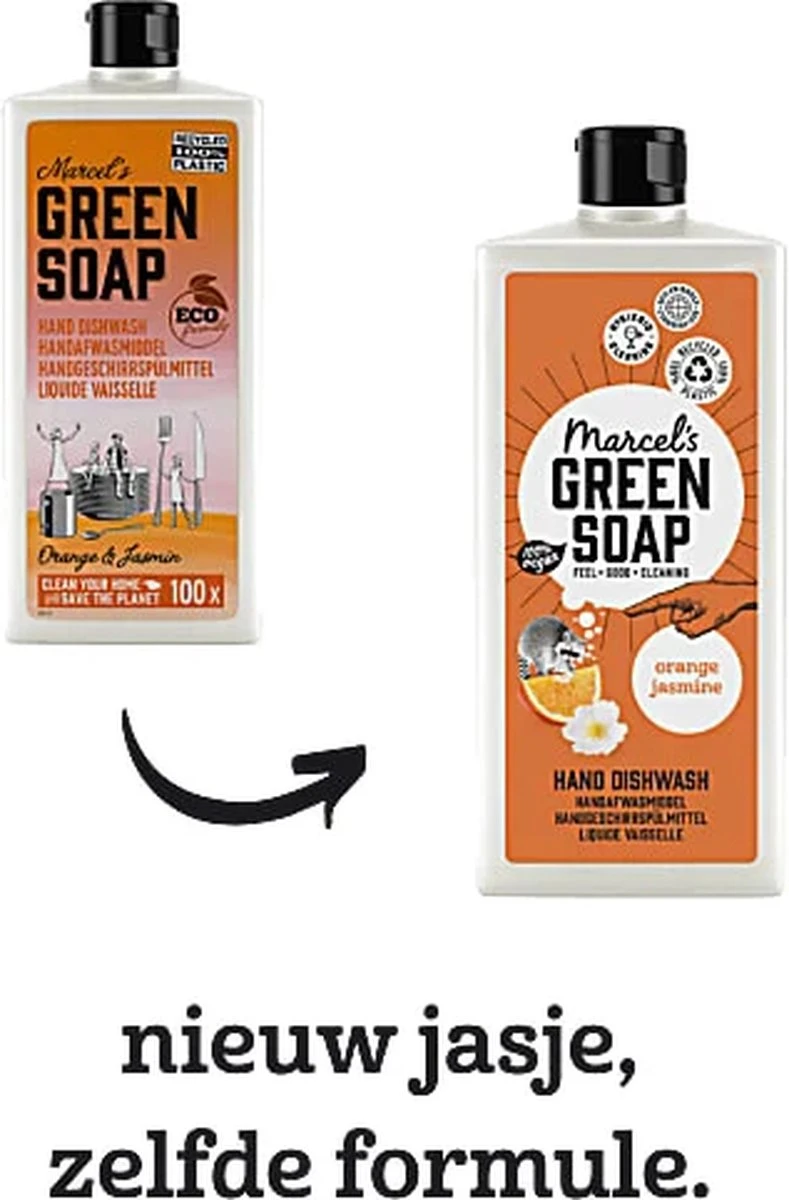 Marcel's Green Soap Afwasmiddel Sinaasappel & Jasmijn - 500 Ml 2 Marcel's Green Soap Afwasmiddel Sinaasappel & Jasmijn - 500 Ml - Afbeelding 2