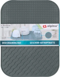 Alpina Afdruipmat - Droogmat - Siliconen - 26,5x34,5 Cm - Grijs -Dagelijkse Producten Winkel 935x1200 1